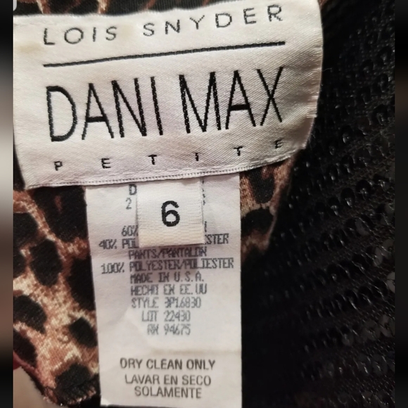 VINTAGE DANI MAX LOIS SNYDER LEOPARD TANK TOP SIZE 6 PETITE - Picture 5 of 6